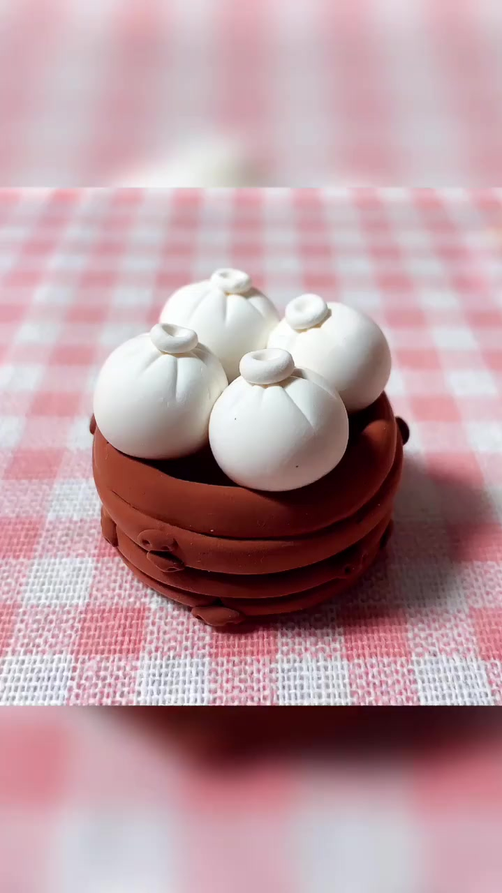 不可吃的食玩,小笼包粘土教程-度小视