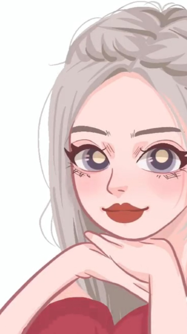 ipad手绘插画彩英小姐姐过程