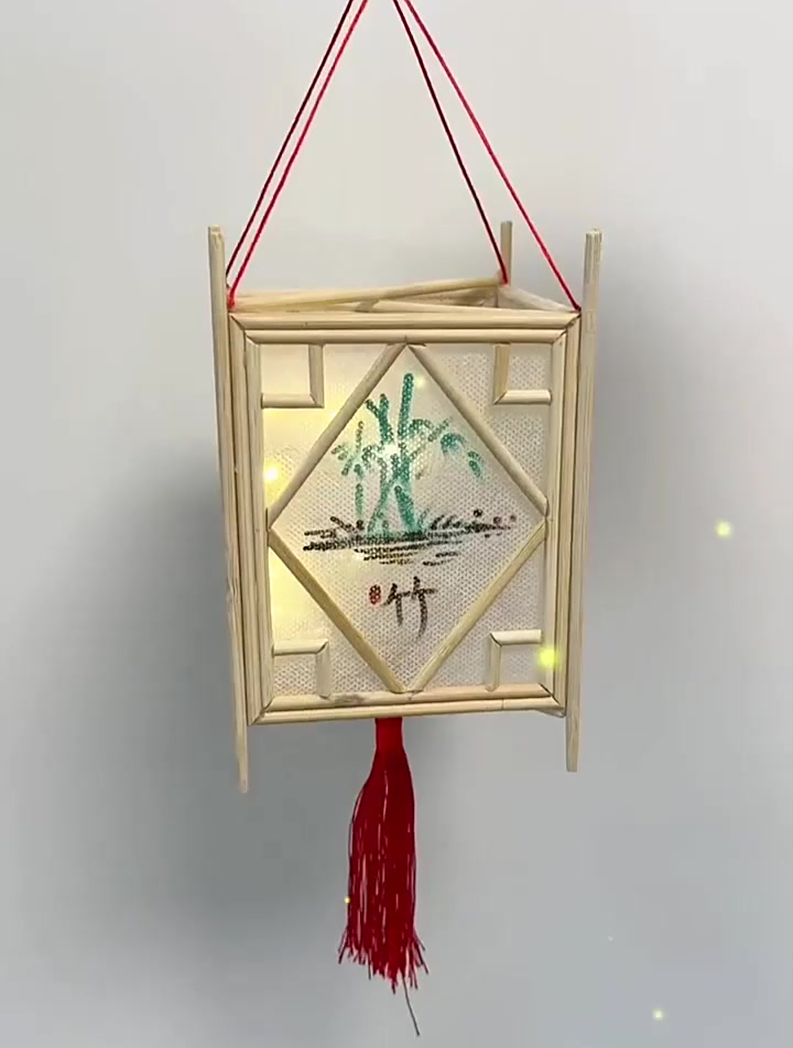 用过的筷子不要丢,拿来做这个梅兰竹菊灯笼,好看又好玩