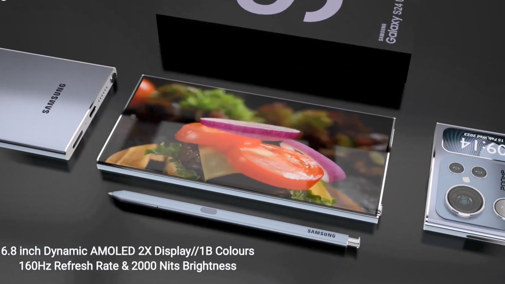 三星s24 ultra概念机曝光:搭载骁龙8 gen3处理器 160hz屏!