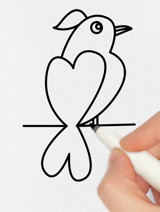 小鸟简笔画,用数字233画小鸟这样画简单又好看