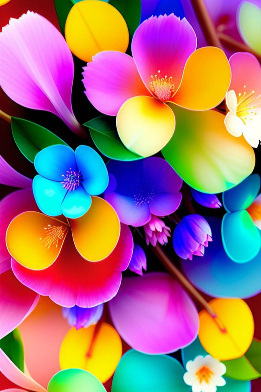 色彩斑斓的花朵