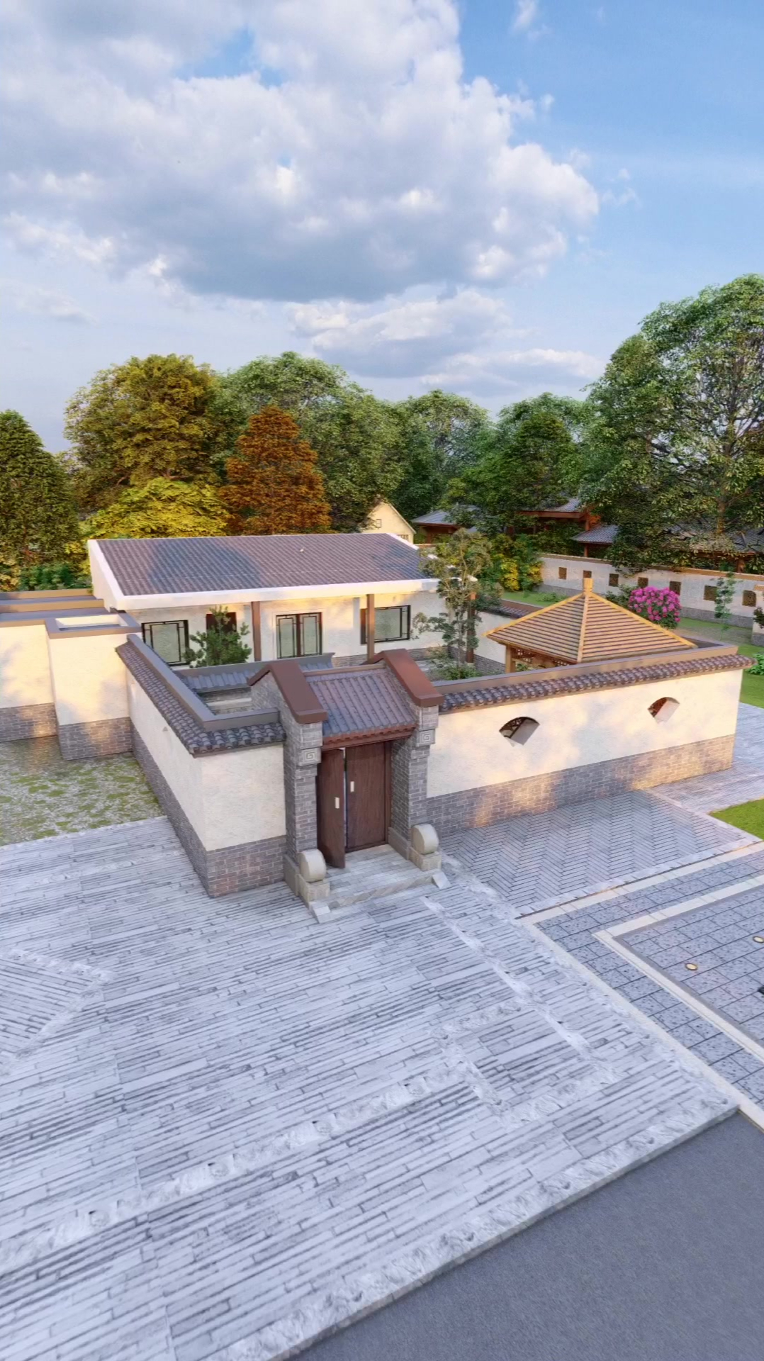 开间10米宽进深15米长中式四合院别墅设计图纸建房图纸效果图大全