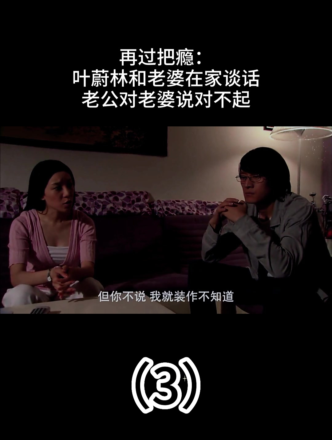 再过把瘾:叶蔚林和老婆在家谈话,老公对老婆说对不起