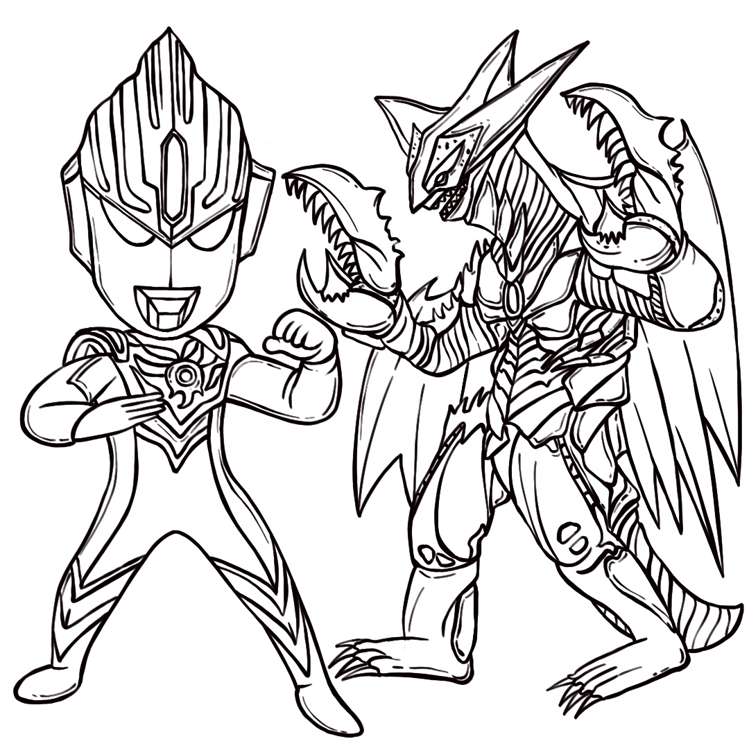 欧布奥特曼vs塞刚怪兽卡片,手绘简笔画教程