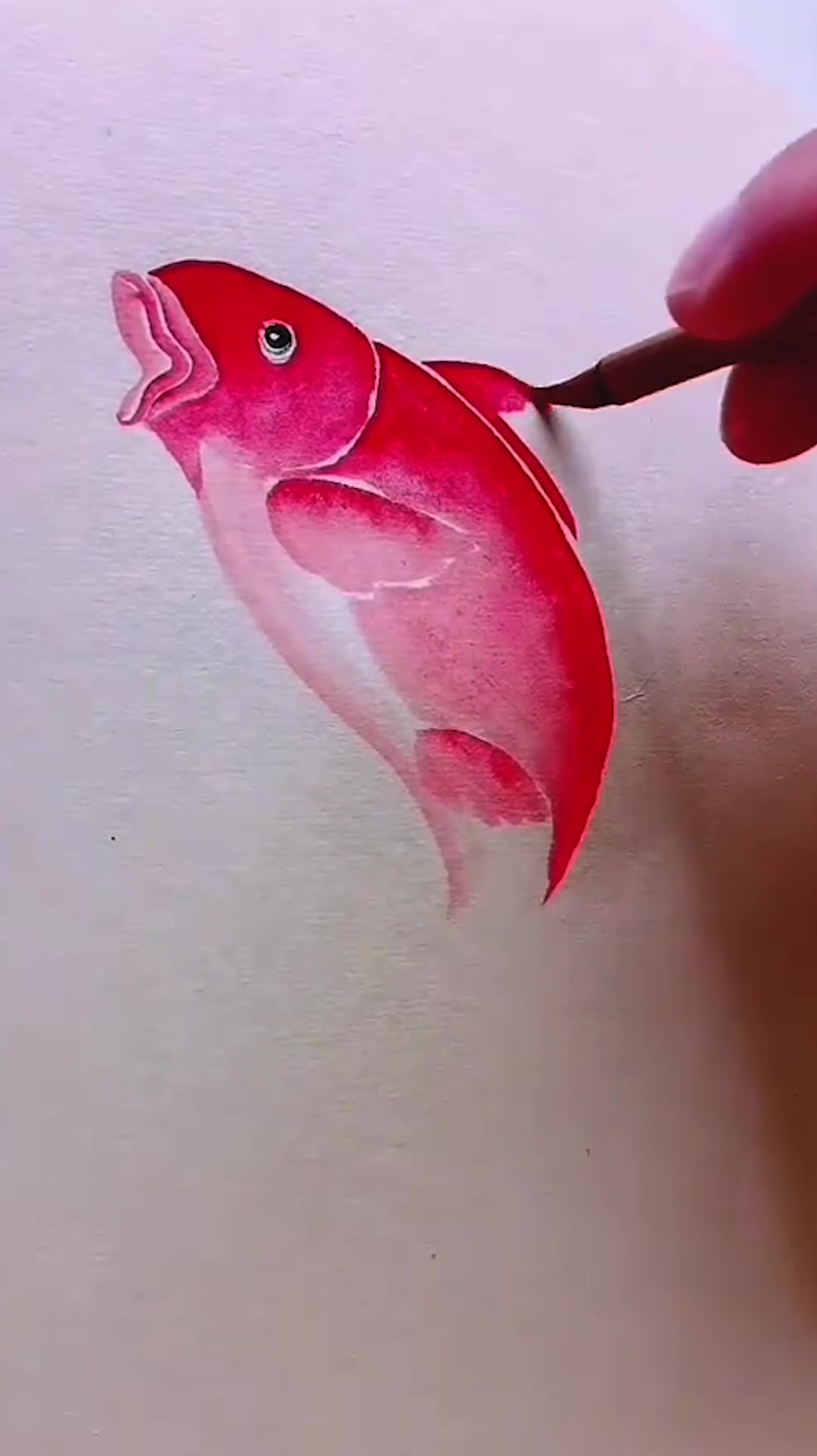 画一条大红鲤鱼!