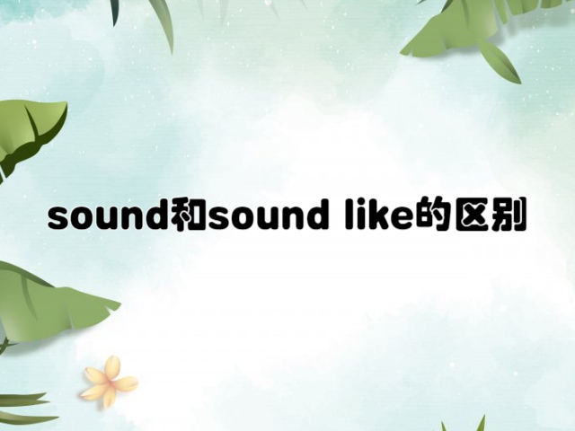 sound和sound like的区别
