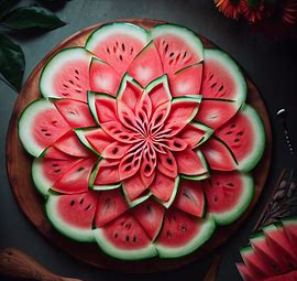 西瓜摆盘怎样好看?来看看西瓜的雕刻艺术是有多么鬼斧神工!