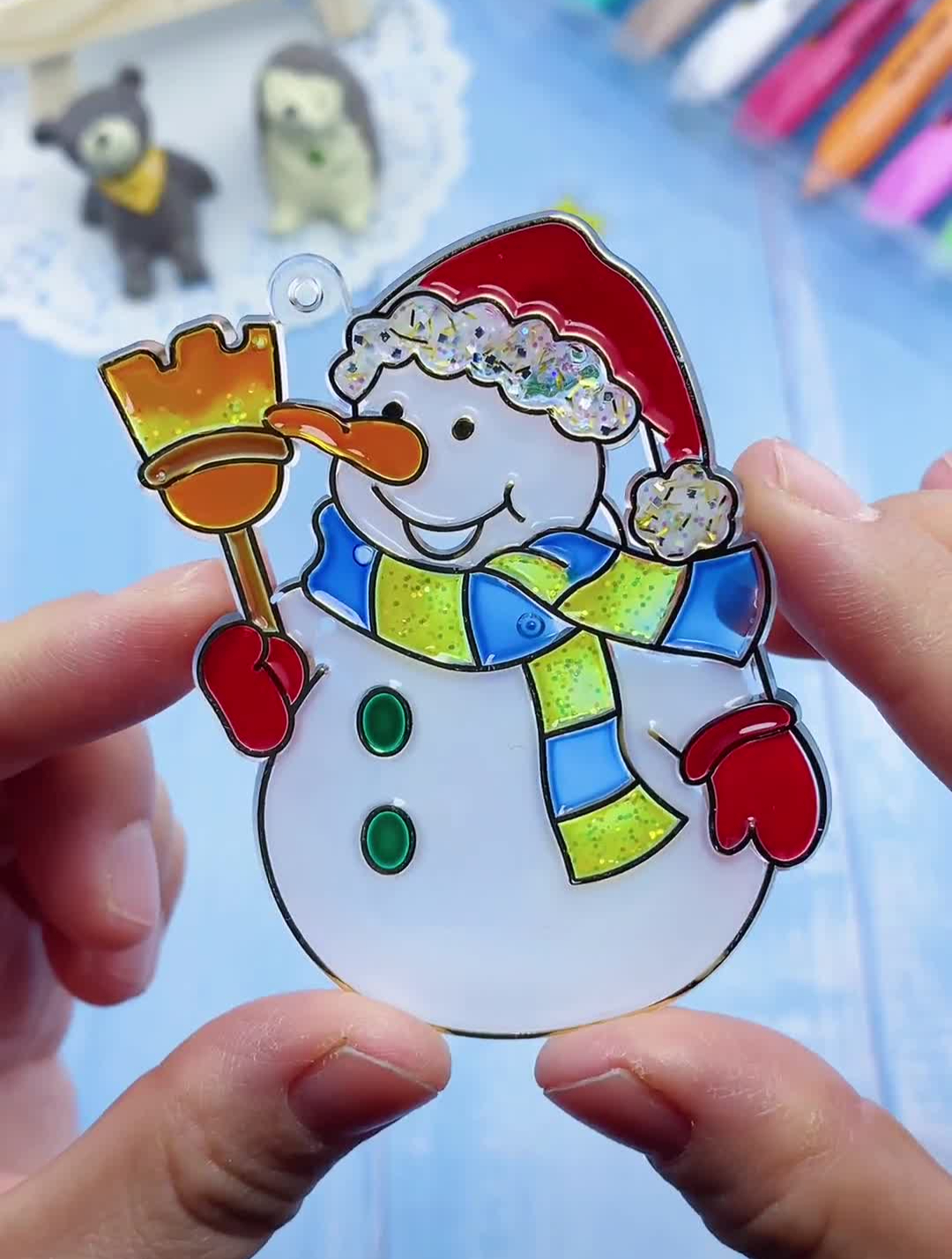 儿童手工手工画幼儿手工手工diy和宝宝一起制作免烤胶画