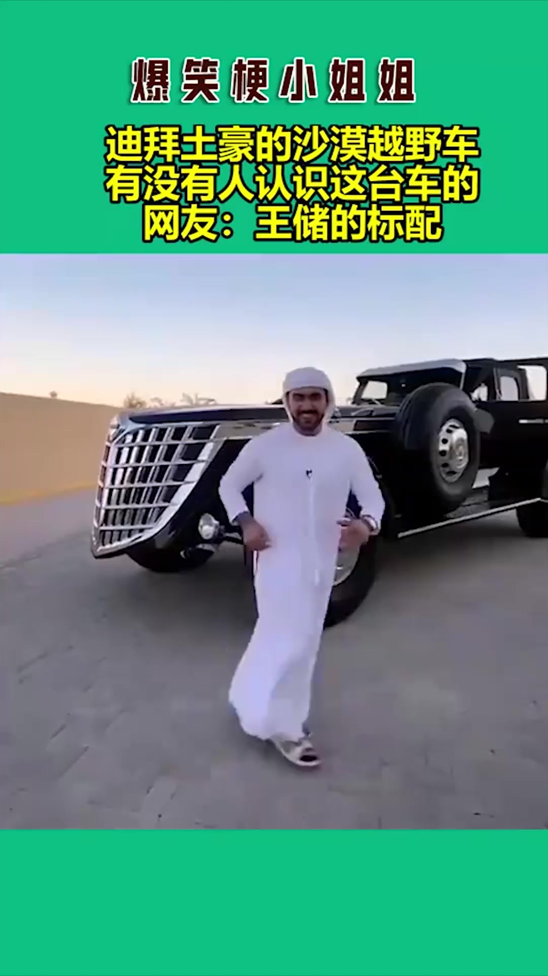 迪拜土豪的沙漠越野车,有没有人认识这台车的,网友:王储的标配