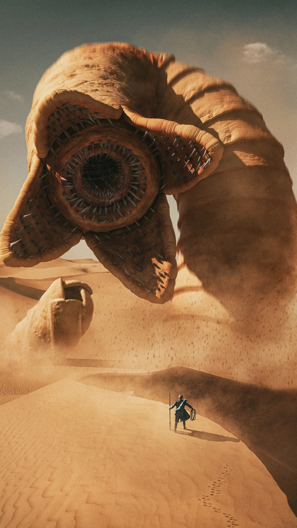 400米超大沙漠蠕虫,这头科幻大片《沙丘》中的怪兽令人震撼!