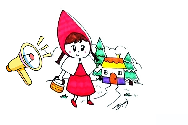 小红帽儿童简笔画 小红帽简笔画带颜色步骤图片