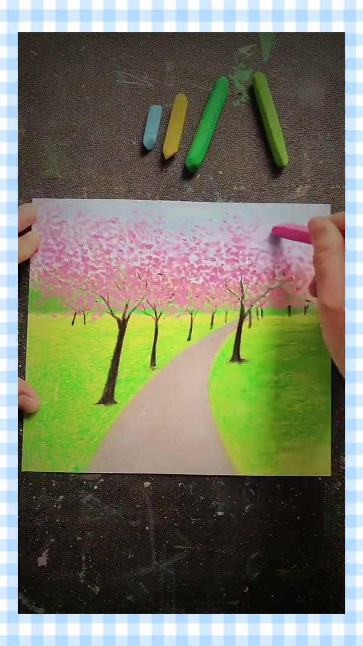简单几步画《春天》景色,一看就会