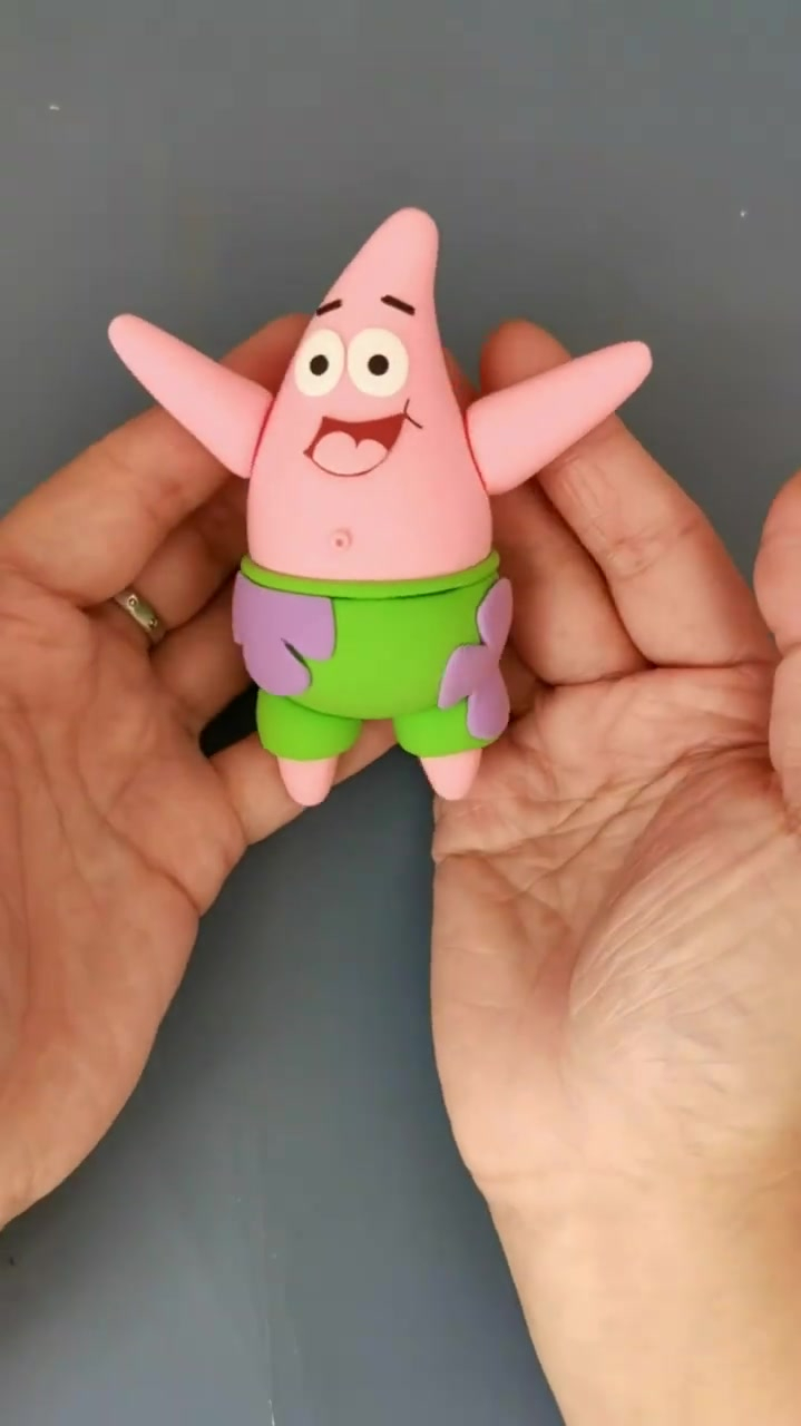 粘土派大星,有网友留言说让我捏一个派大星,现在他来啦