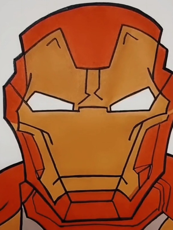 钢铁侠面具简笔画,简笔画教学-度小视