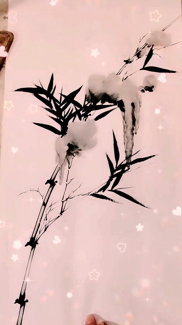教你画雪竹,竹报平安,梅兰竹菊