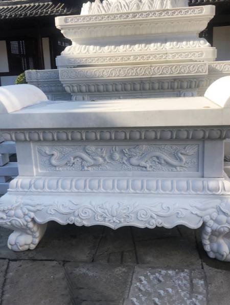 工艺精湛的汉白玉石雕供桌 寺庙祠堂大理石供桌香案-度小视