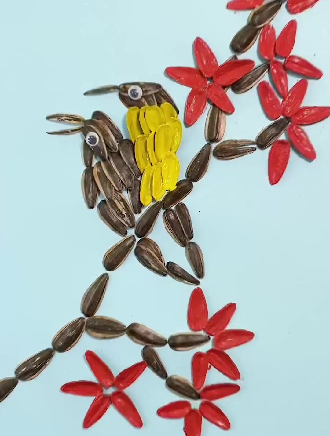 瓜子皮不要扔,和孩子做这个创意贴画吧!-度小视