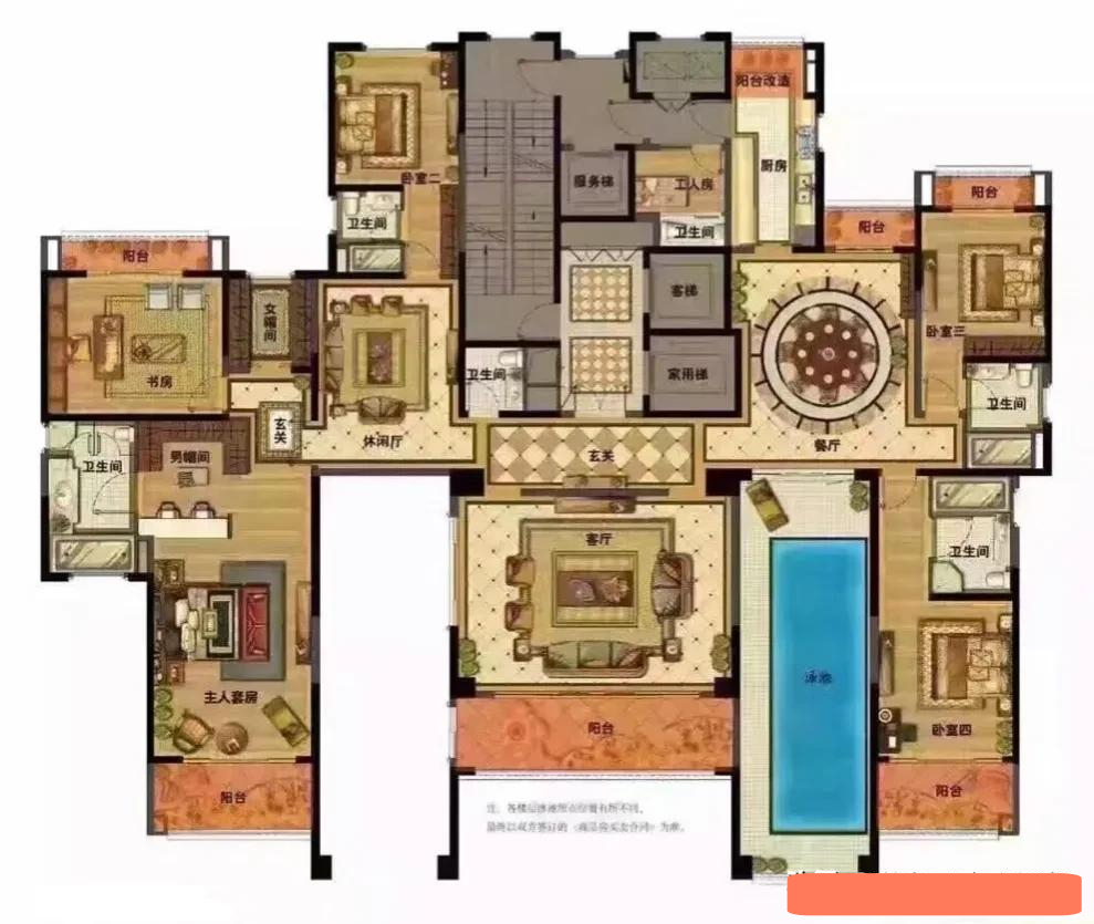 500平米带空中泳池的大平层,是什么概念?