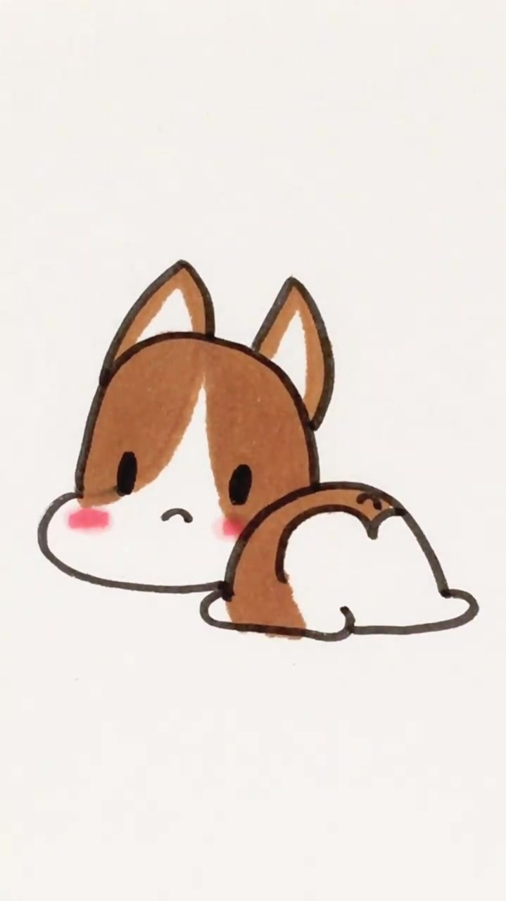 简笔画,小狗可可爱爱