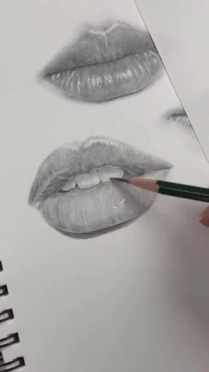 素描嘴巴的画法人物嘴部素描绘画图文作品
