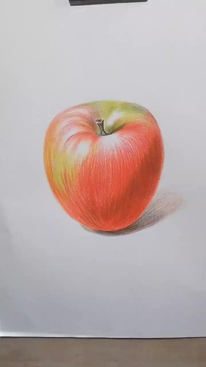 简单易学的彩铅苹果画法