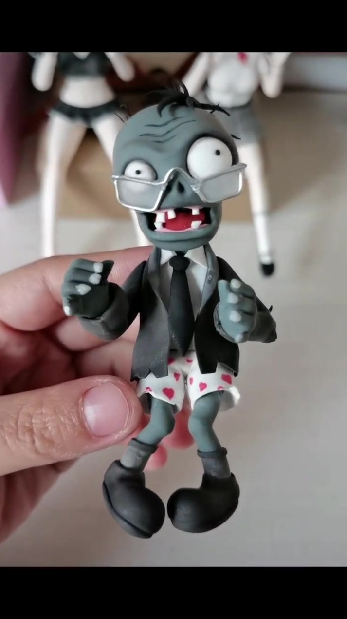 读报僵尸粘土摆件教程