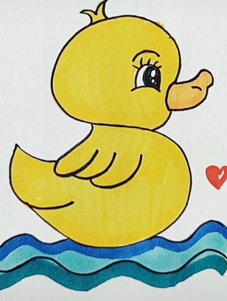 简笔画:一只小黄鸭