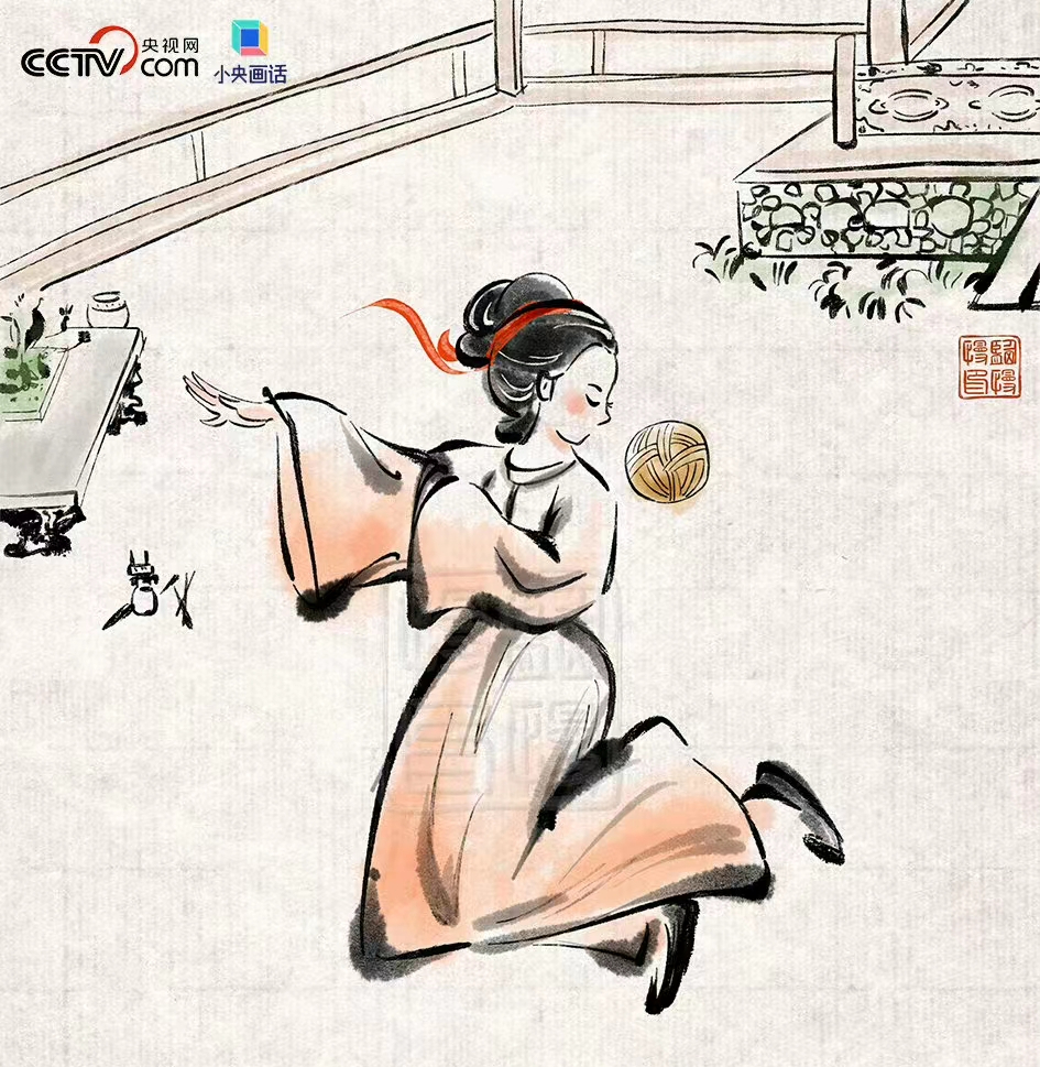 央视官方转发:古代女子蹴鞠有多飒?看完表示:汉服与蹴鞠太适配