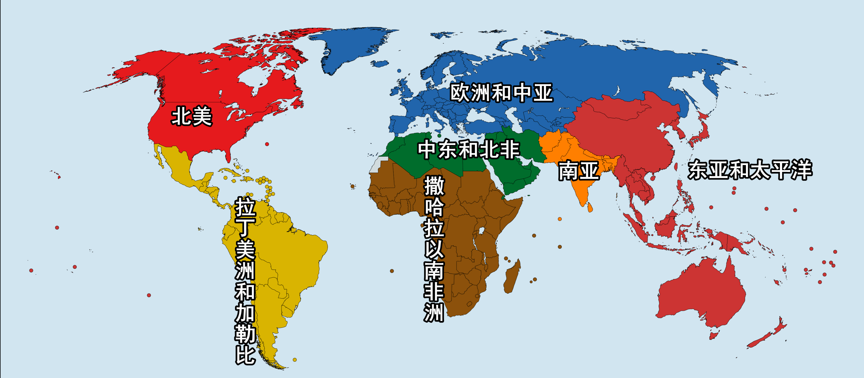 世界地理十三个分区图图片