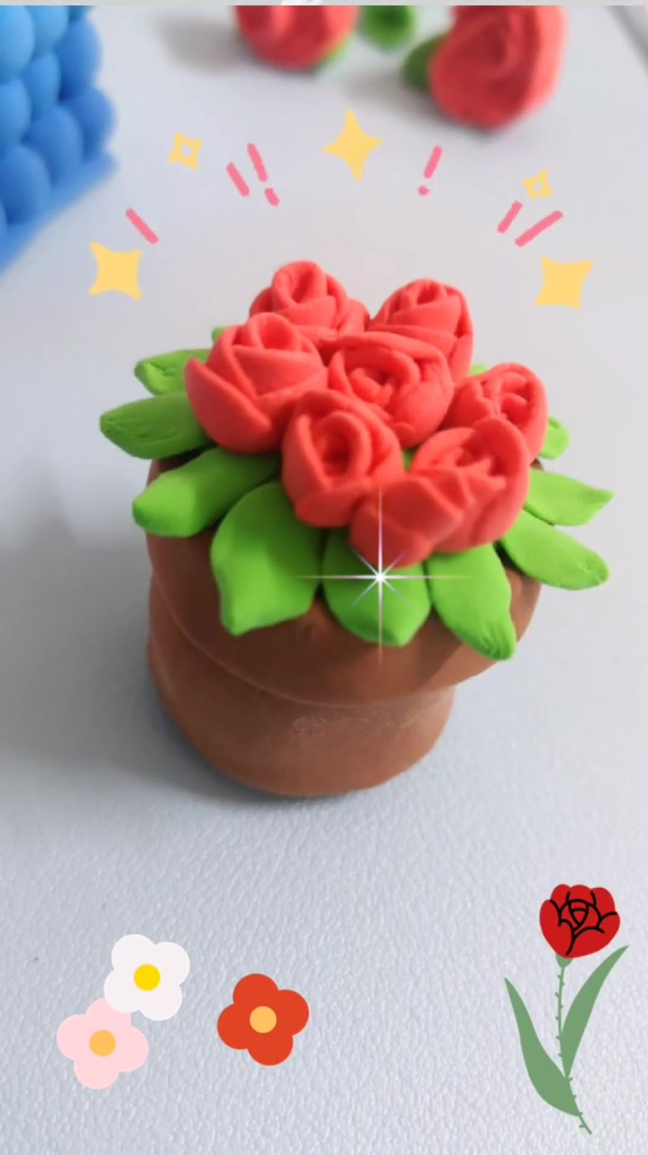 一看就会的玫瑰花粘土,我的手工日常