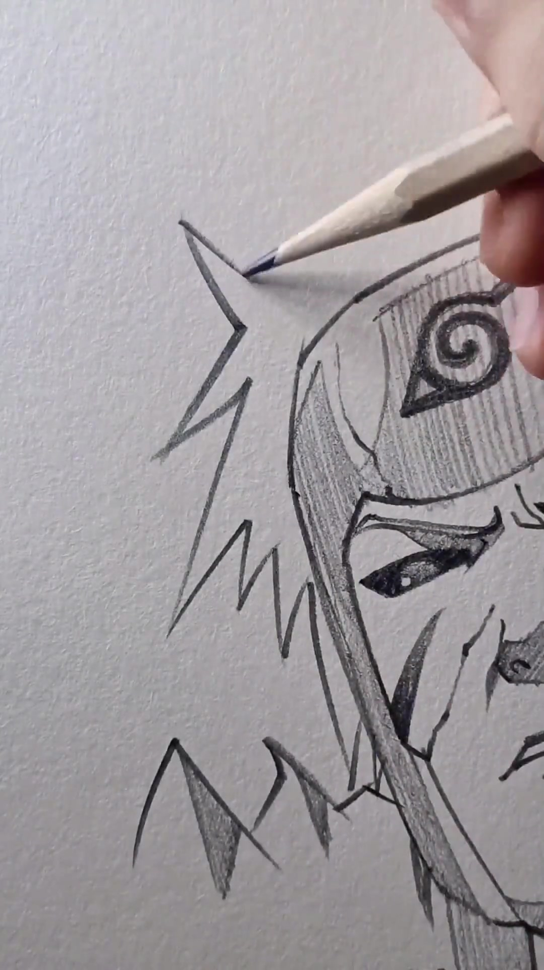 火影忍者千手扉间铅笔绘画过程