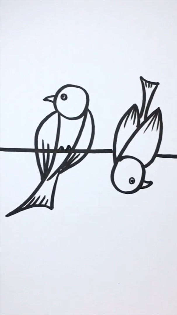 两只小鸟简笔画图片