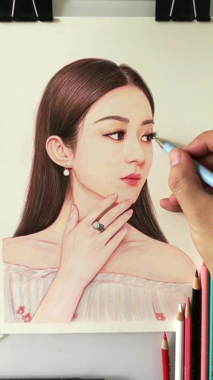 今天就手绘赵丽颖吧!