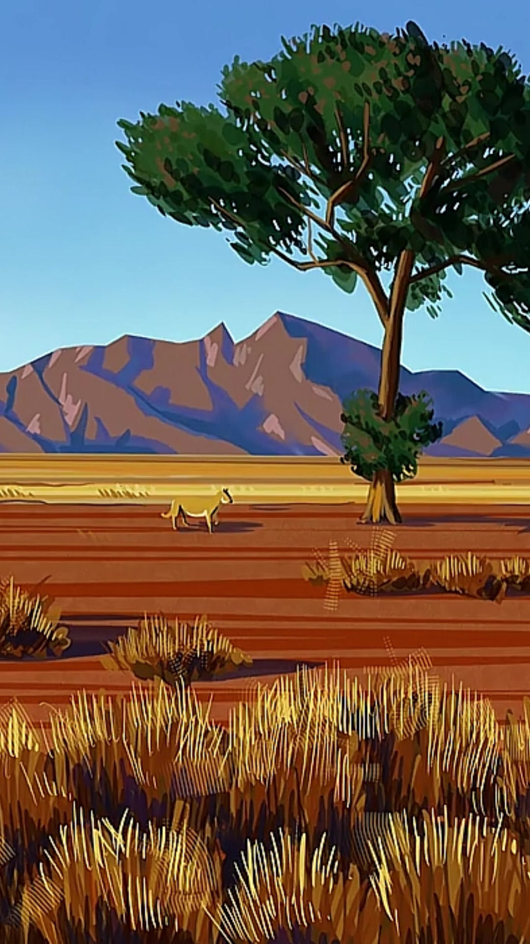 procreαte风景绘画 画一幅非洲草原