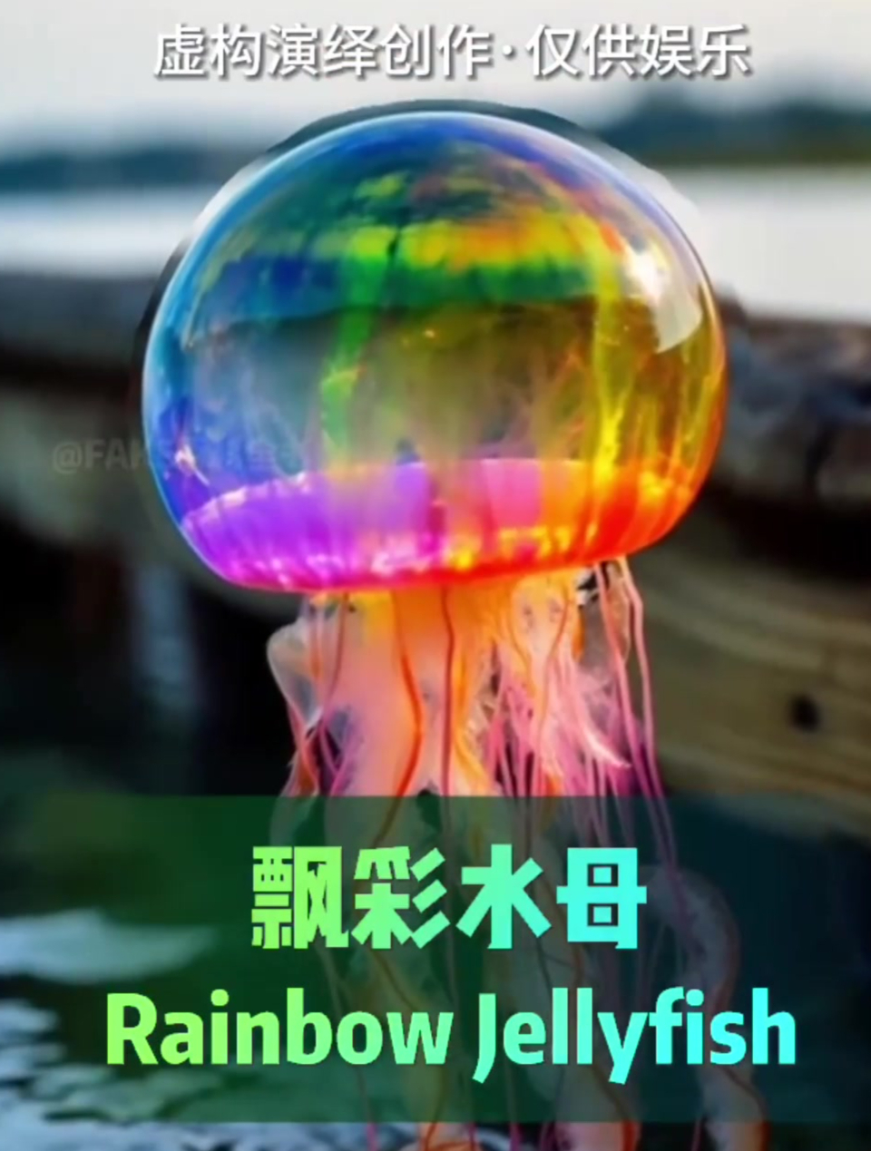 彩虹颜色的水母——飘彩水母 幻想生物