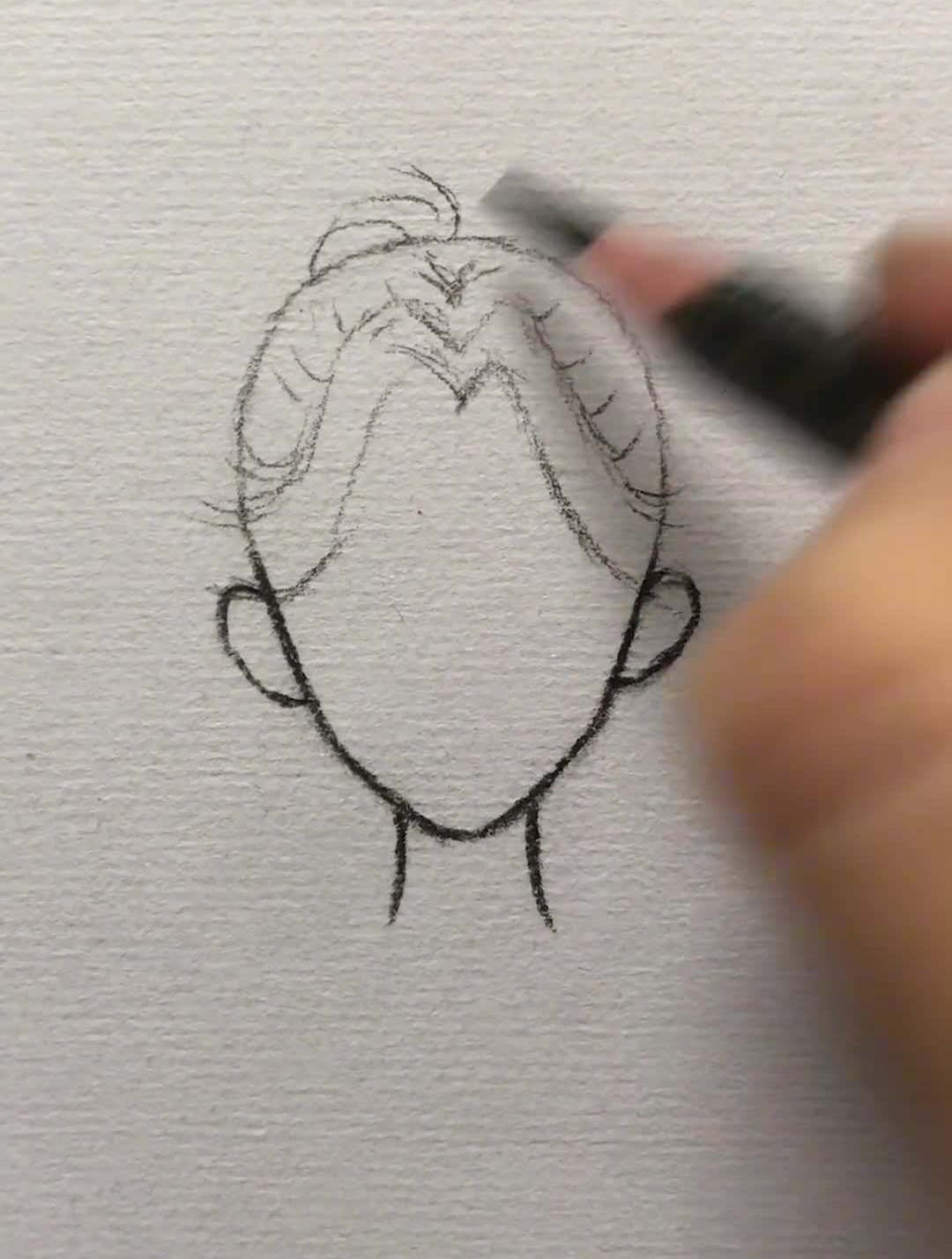 古风女生头发画法素描画画画头发古风古风头发-度小视