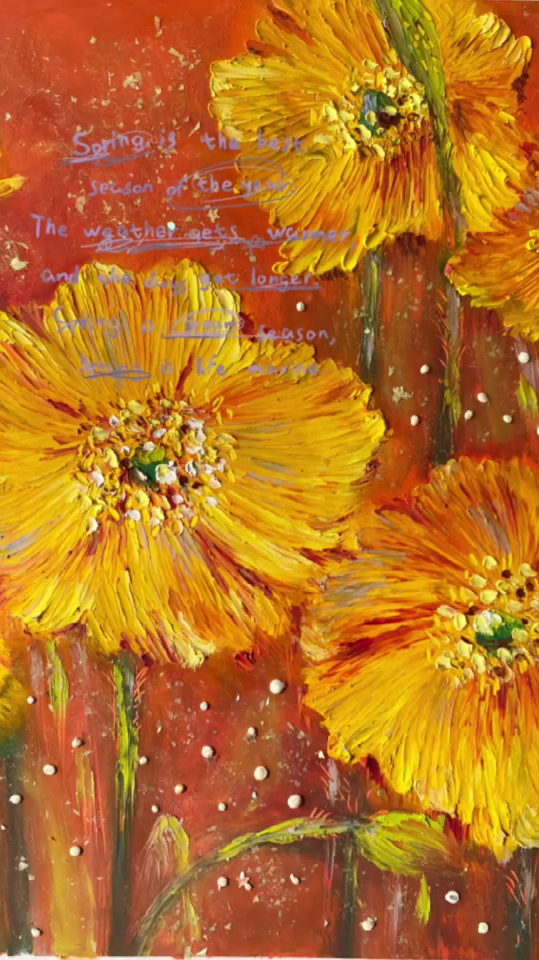 油画棒-虞美人橘色系|视频版教程