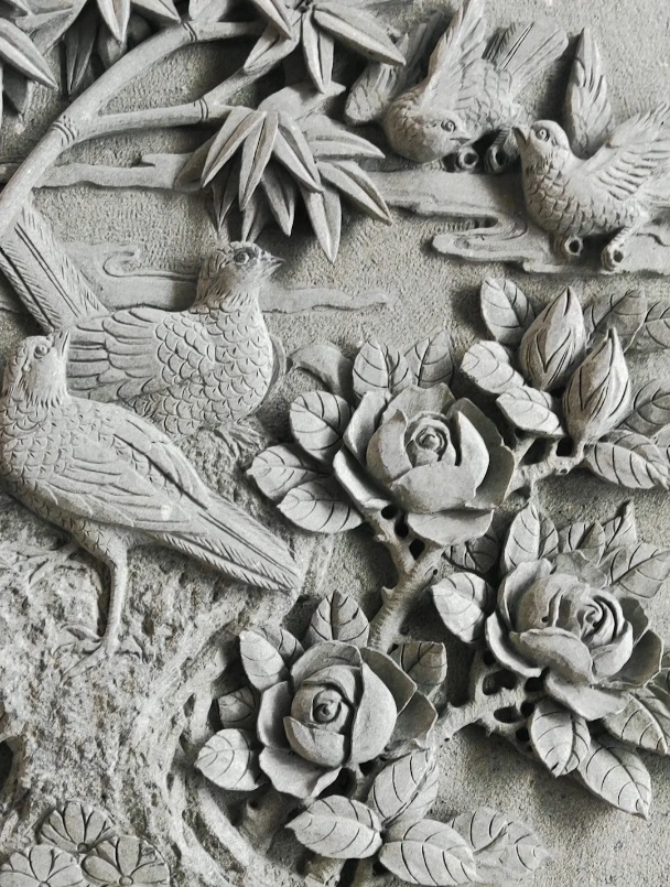 石材浮雕花鸟画视频
