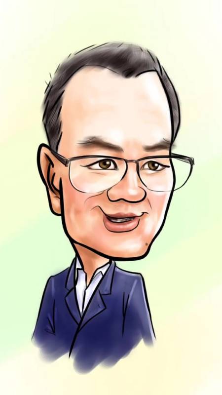 奋斗中的成功人士微夸肖像人物漫画