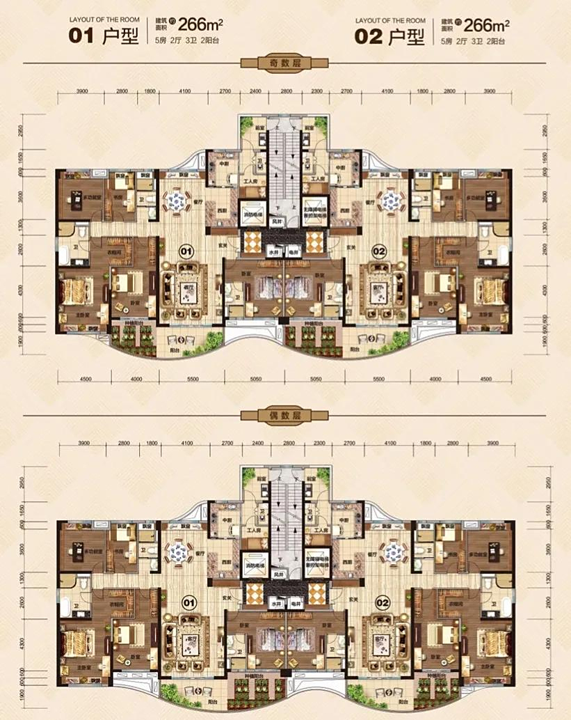 266平米的大平层户型,体现了奢华感,您觉得怎么样?