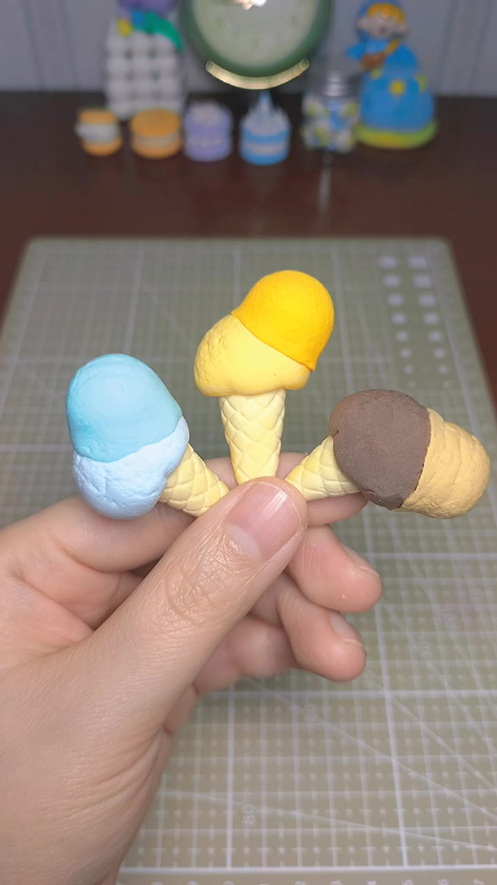 手工制作粘土冰淇淋粘土摆件教程
