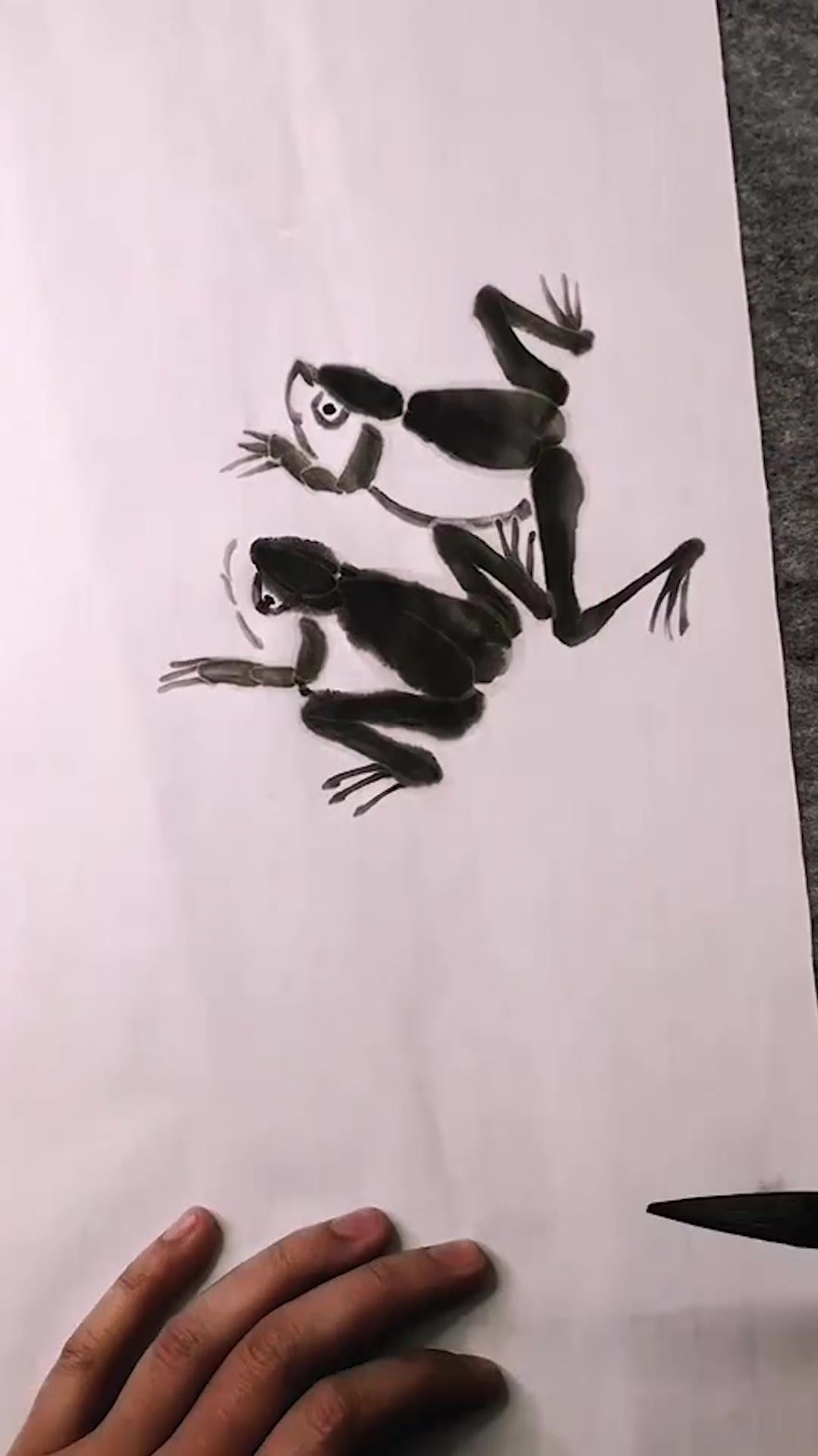 画水墨青蛙,看看咋样