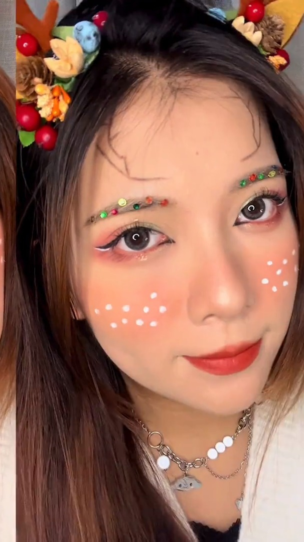 画完yyds圣诞节配小鹿妆完美搭配