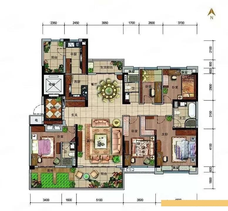 220平米大平层户型,让人不得不爱
