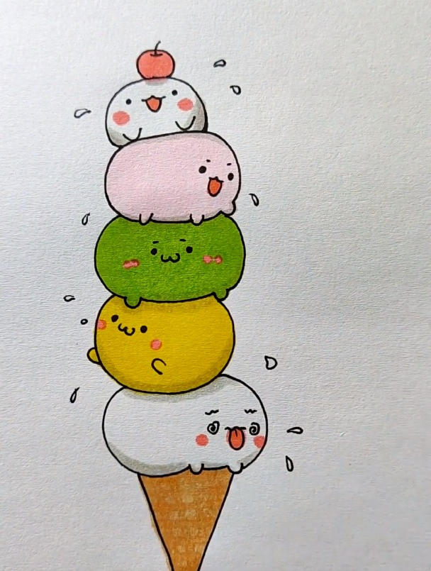 这种萌萌的冰淇淋你吃过吗,简笔画 儿童简笔画-度小视