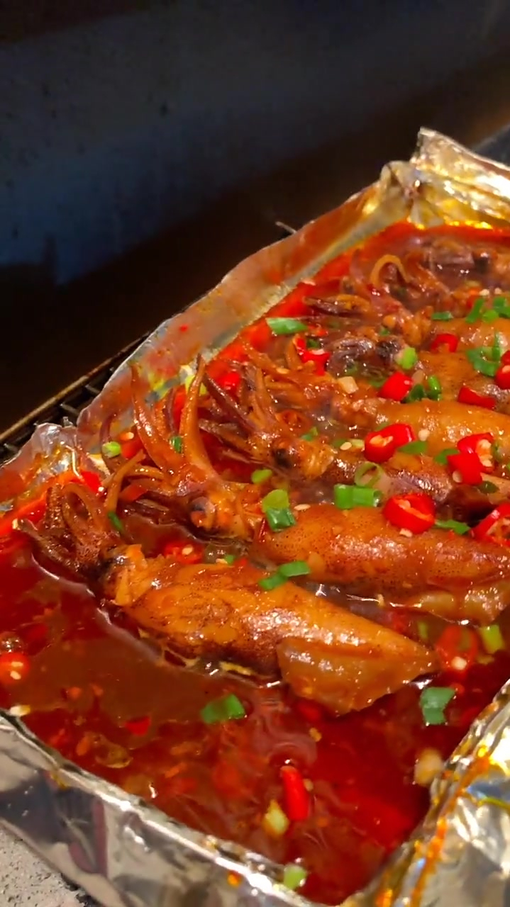 锡纸大鱿鱼,万物皆可烤