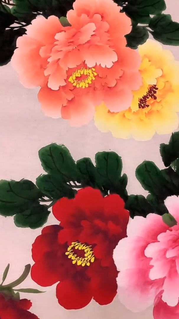 狄菲老师四尺横幅牡丹!最美中国画-度小视