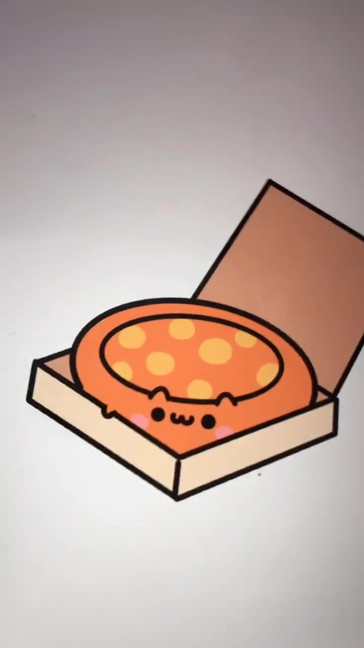 每天学会一个简笔画可爱披萨