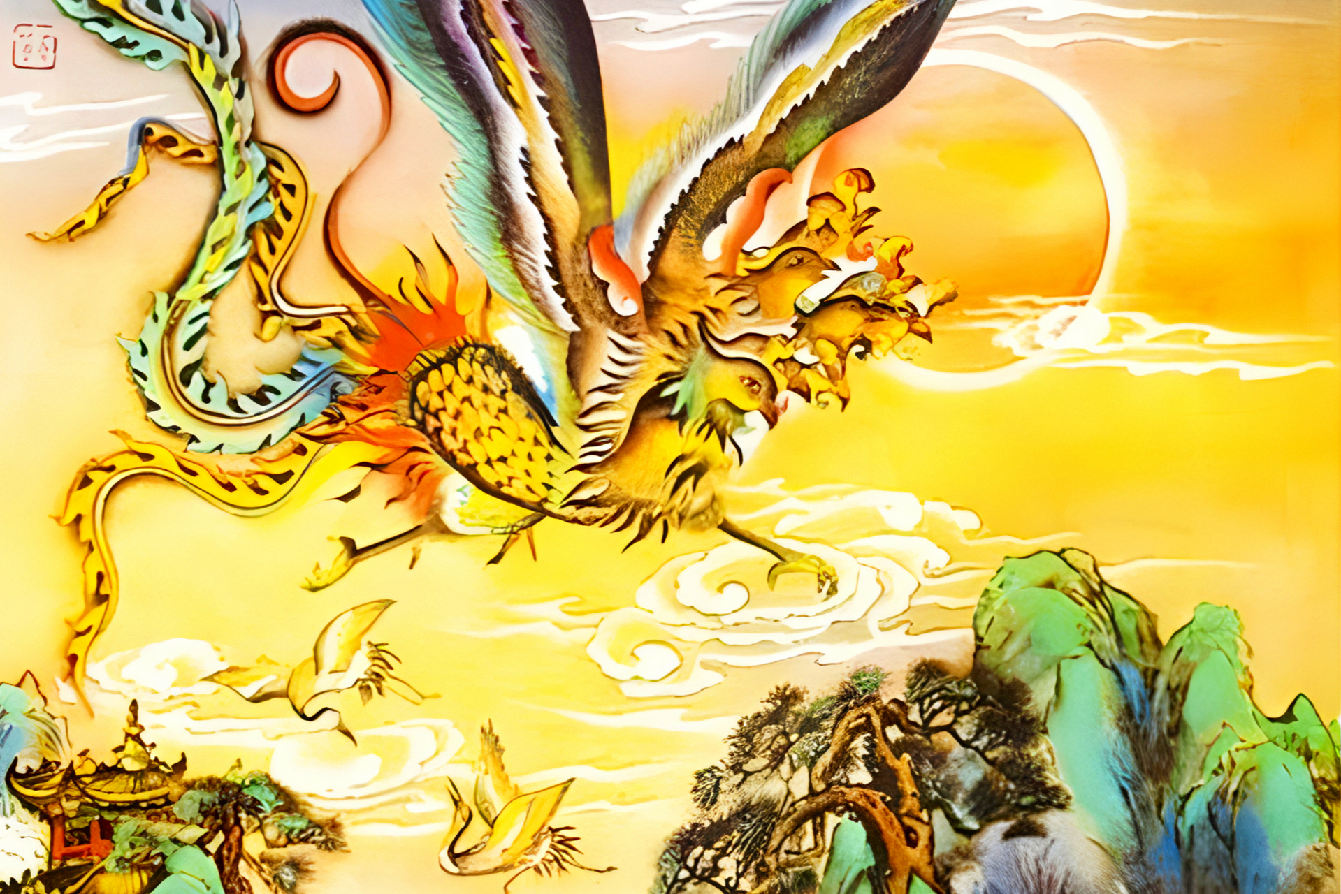 九头鸟最早在《山海经》中被称为九凤,象征吉祥.